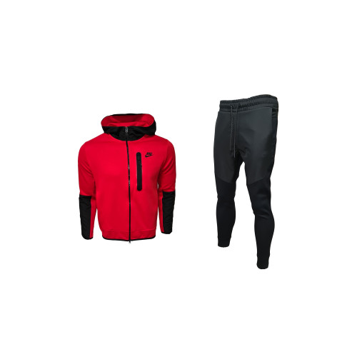 Мъжки спортен екип Nike Tracksuit Tech Fleece Red Black New
